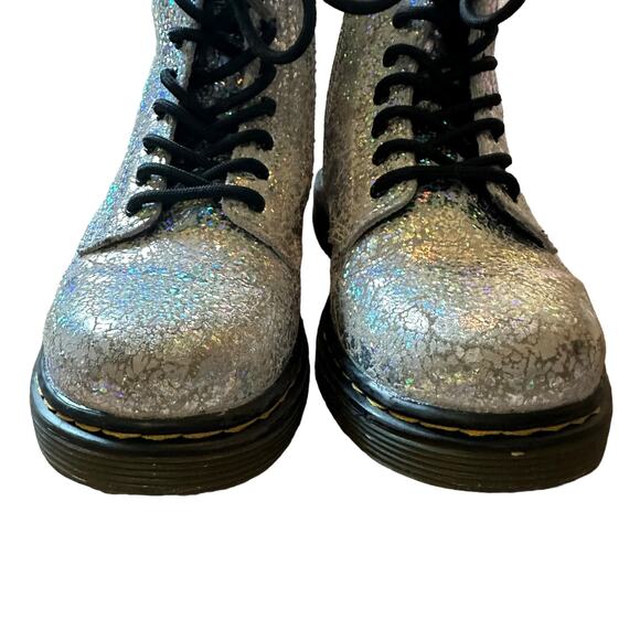 Dr. Martens | Kids Size 10 Youth Silver Cosmic Glitter - Picture 2 of 13